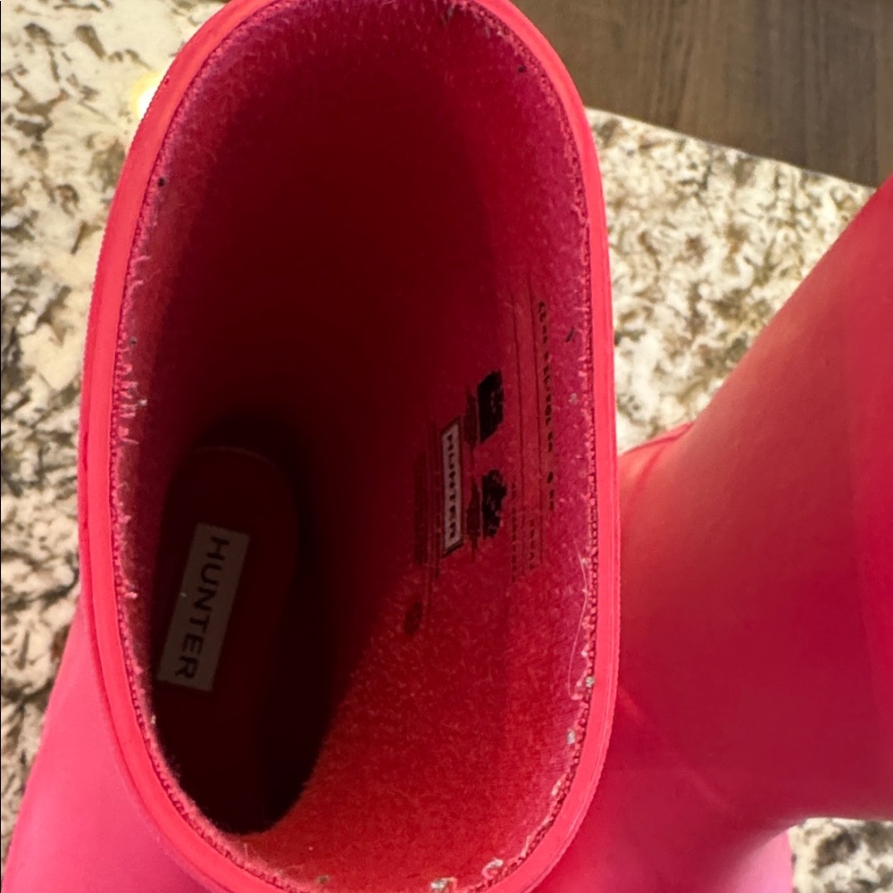Hot Pink Kids Hunter Rain boots Size US 10 - Picture 6 of 8